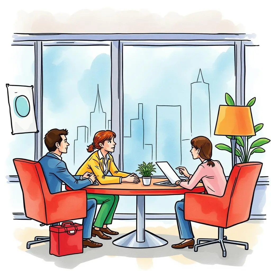Salary offer analyzer: Evaluate and optimize compensation packages 1 A team engaging in a salary negotiation discussion in a modern office setting.