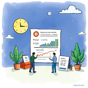 Comparing performance metrics with visuals and data insights