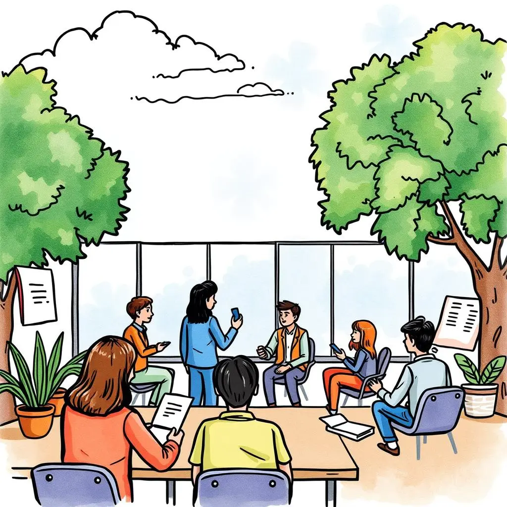 Feedback formatter: Streamline and organize collected feedback conveniently 1 Team collaborating in a bright space, enhancing leadership feedback effectively.