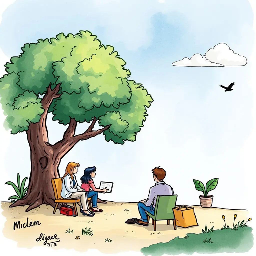 Response collator: Gather and organize feedback from multiple sources 1 Gathering feedback session under tree with participants
