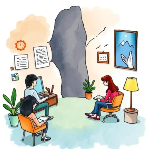 Skill Assessment Builder tool in a modern office setting with engaged professionals working together