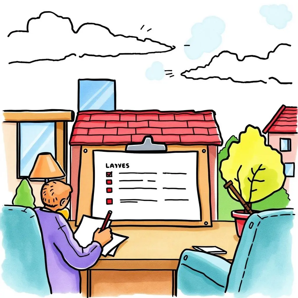 Lease renewal reminder: Create timely alerts for lease expirations 1 A person writing reminders for lease renewals in a cozy office space with a clipboard and checklist.