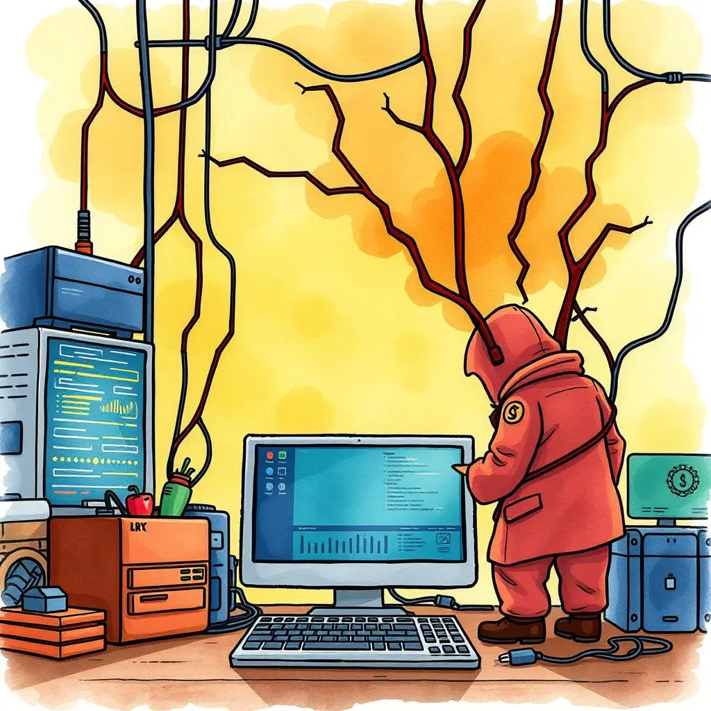 Log insight extractor: Extract insights for threat identification from logs 1 A cybersecurity analyst monitors log data from a computer in a high-tech environment.