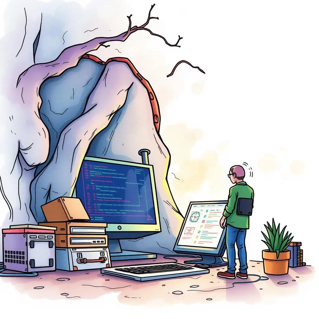 Vulnerability scanner: Highlight weaknesses from log data 1 Vulnerability scanner analyzing log data in an information security setting with computers and monitoring tools.