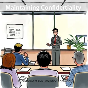 Maintaining Confidentiality in a business meeting about document handling protocols