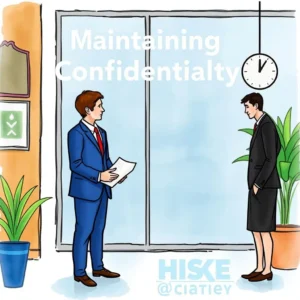 Maintaining confidentiality discussion between two professionals in an office setting