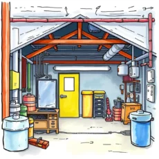 Facility Record Keeper tool showcased in a detailed facility maintenance room illustration