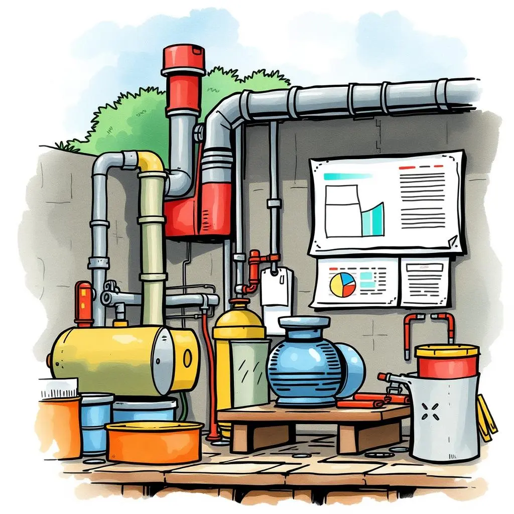 Preventive maintenance report builder: Create reports on maintenance activities easily 1 A colorful industrial workspace showcasing tools and equipment for maintenance management activities.