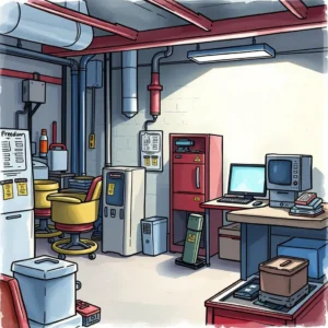 A well-organized manufacturing room equipped for calibration maintenance tasks.