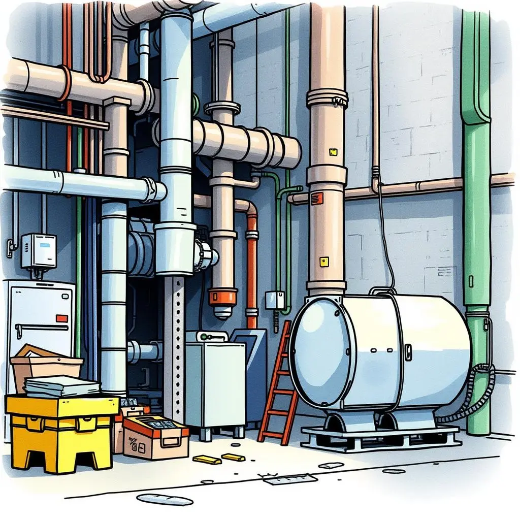 Maintenance optimization tool: Revise and optimize maintenance schedules quickly 1 Maintenance Optimization Tool in a manufacturing environment showcasing pipes and equipment.