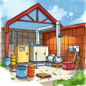 A maintenance tool setup featuring equipment for scheduling and updates in a manufacturing environment.