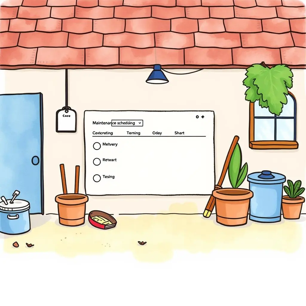 Repair order builder: Create customized orders for property maintenance 1 Customized tool interface for scheduling maintenance orders with pots and tools in a facility setting.