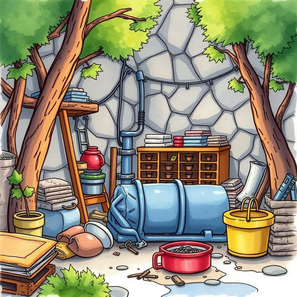 Resource distribution advisor: Recommend optimal resource distribution strategies based on text data 1 A cluttered maintenance storage area filled with tools and materials for facilities management