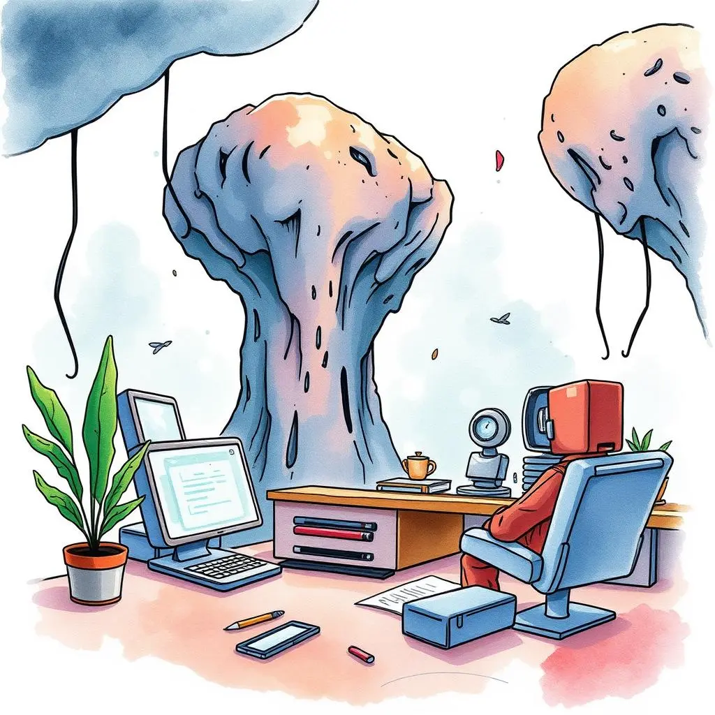 Malware impact assessor: Analyze and report the potential impact of malware behavior 1 Malware Impact Assessor tool depicted in an abstract office scene with impending cyber threats looming