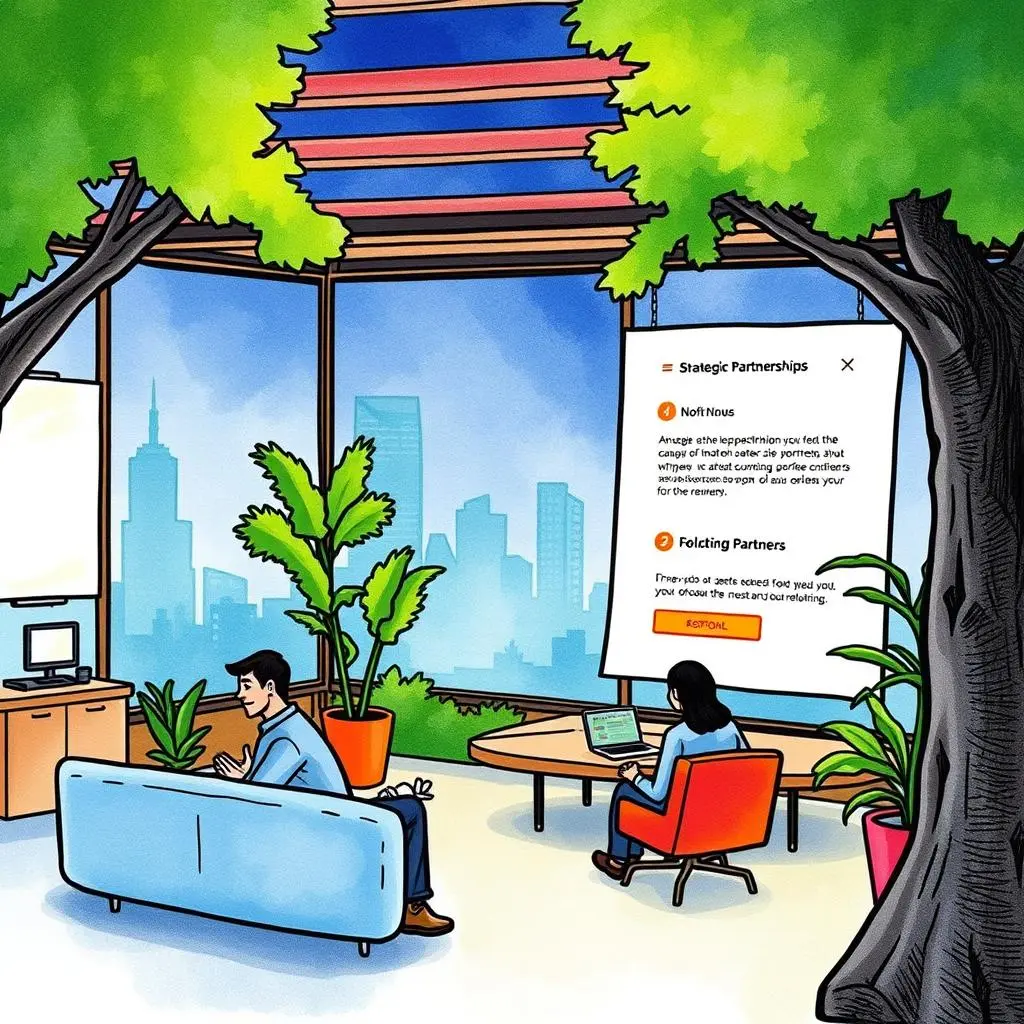 Auto renewal notification creator: Notify partners about upcoming renewals 1 Auto Renewal Notification Creator tool showcasing partnership management in an urban office setting