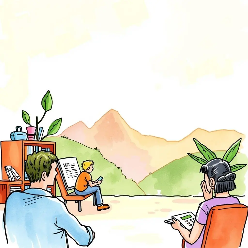 Comment summarizer: Summarize stakeholder comments for clarity 1 A colorful illustration of three individuals engaged in research, with mountains in the background.