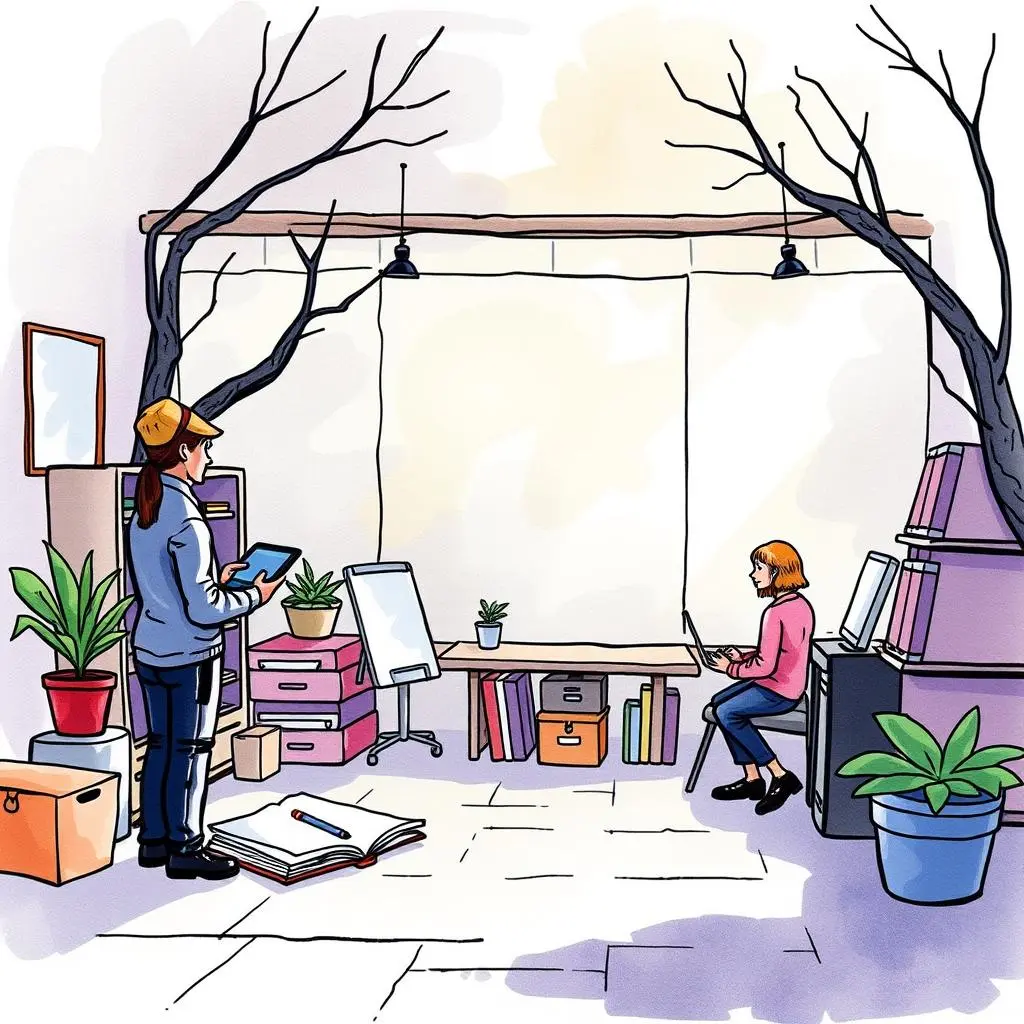 Insight summary generator: Generate concise insights based on text entries 1 A creative workspace featuring a woman with a tablet and another with a laptop, symbolizing collaboration in research