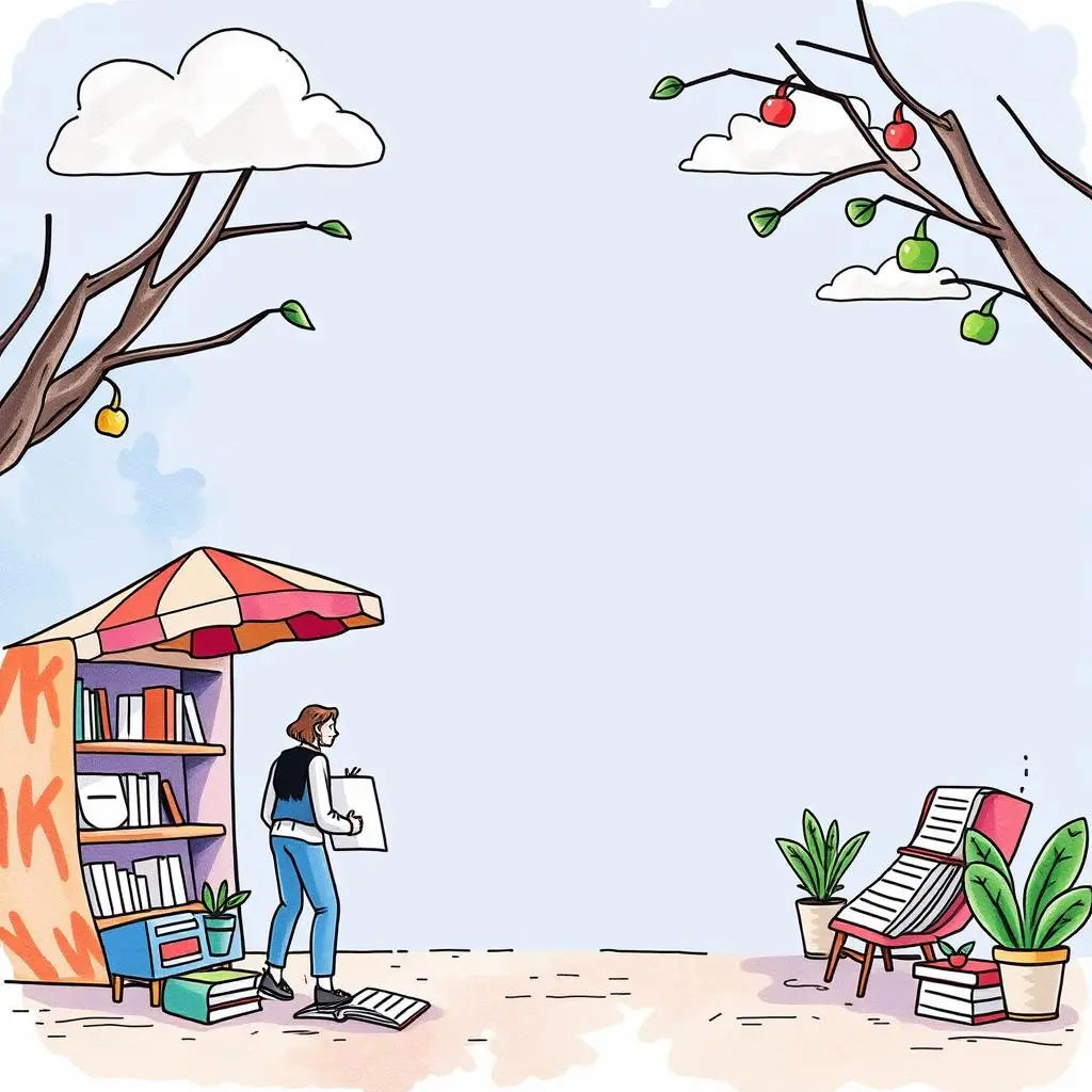Survey template builder: Design customizable survey formats quickly 1 A person designing surveys in a creative outdoor workspace setting.
