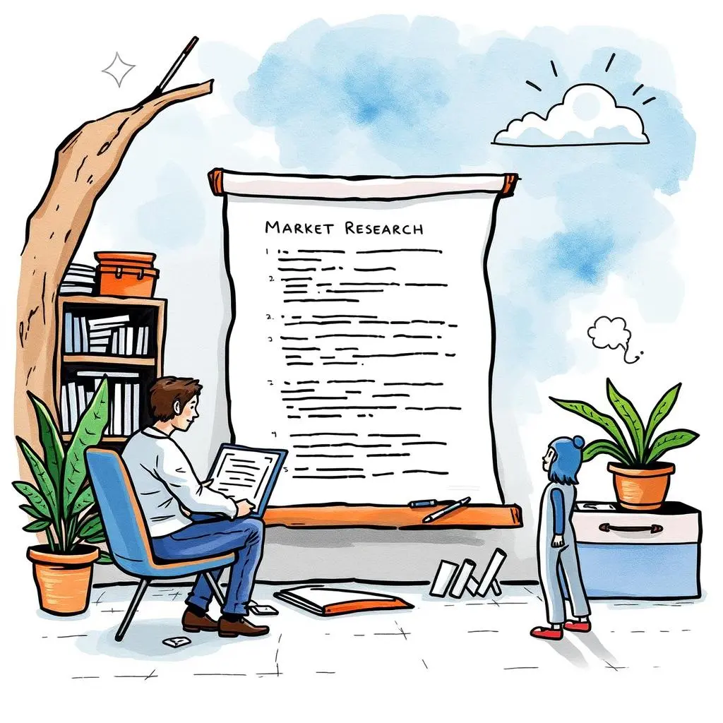 Text insight collector: Gather insights from entered text 1 A researcher reviewing insights from a large market research document.