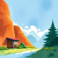 A serene landscape illustrating a mountain view and cabin, symbolizing data-driven insights.