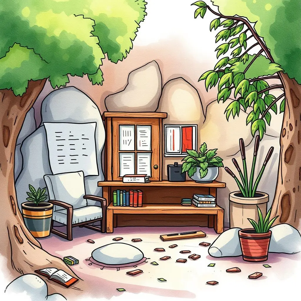 Text attribute extractor: Identify key attributes from text data 1 A serene workspace surrounded by nature, ideal for data analysis.
