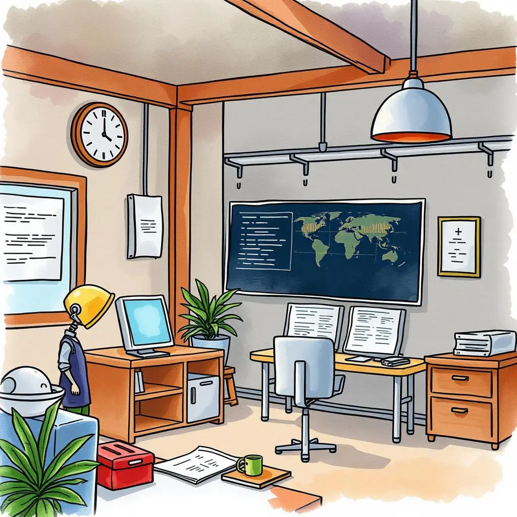 Regulation impact analyzer: Assess effects of regulations on operations 1 Office workspace showcasing tools for monitoring regulatory compliance operations.