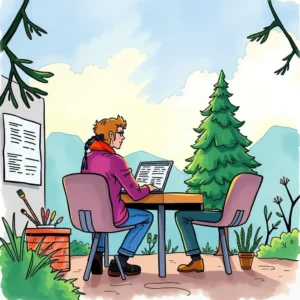 A person reviewing documents outdoors, symbolizing clarity in compliance.