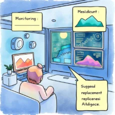 Analyst monitoring data with suggested replacements for missing values.