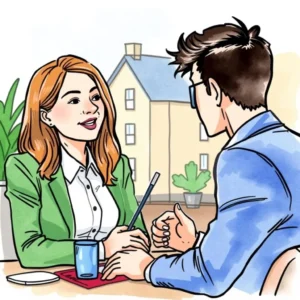 Negotiation evaluation tool: Assess outcomes of negotiation discussions 8 Two professionals engaging in a negotiation discussion with visual tools.