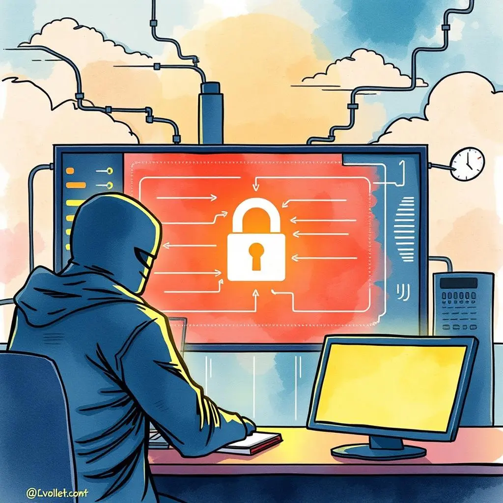 Attack vector identifier: Outline possible attack vectors based on inputs 1 Cybersecurity analyst evaluating attack vectors on a secure digital interface.