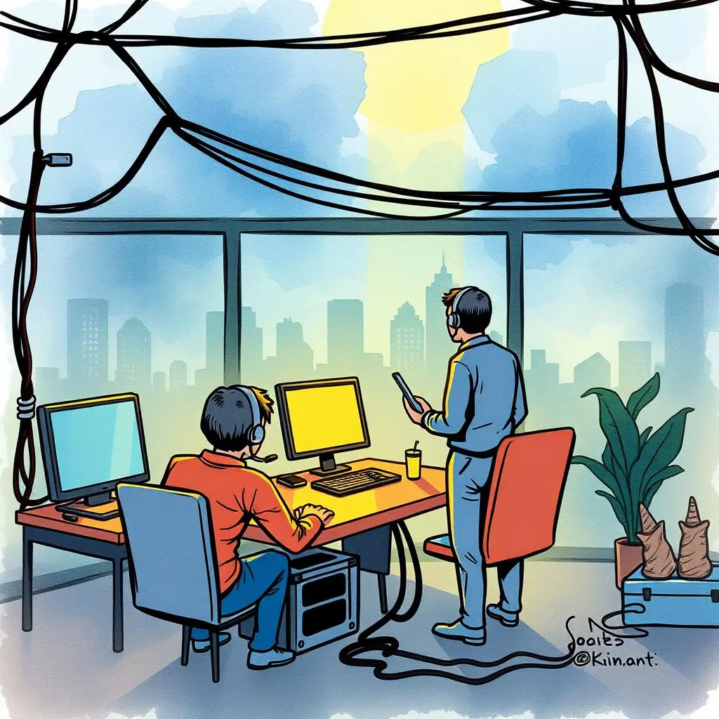 User faq builder: Generate answers for frequently asked questions 1 User support technicians working with computers and network tools in a city office