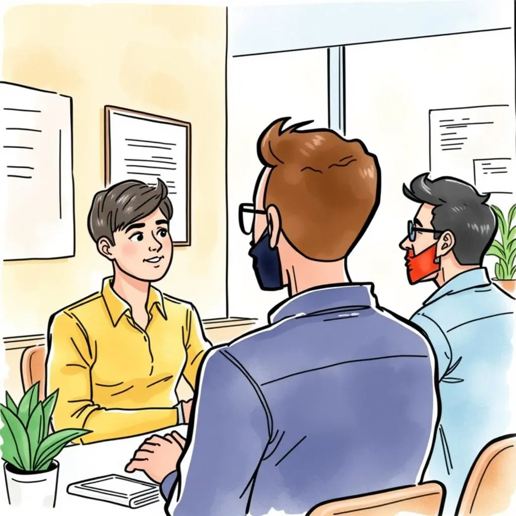 New hire feedback compiler: Collect and summarize onboarding perspectives 1 New hire feedback compilation meeting with participants discussing onboarding experiences