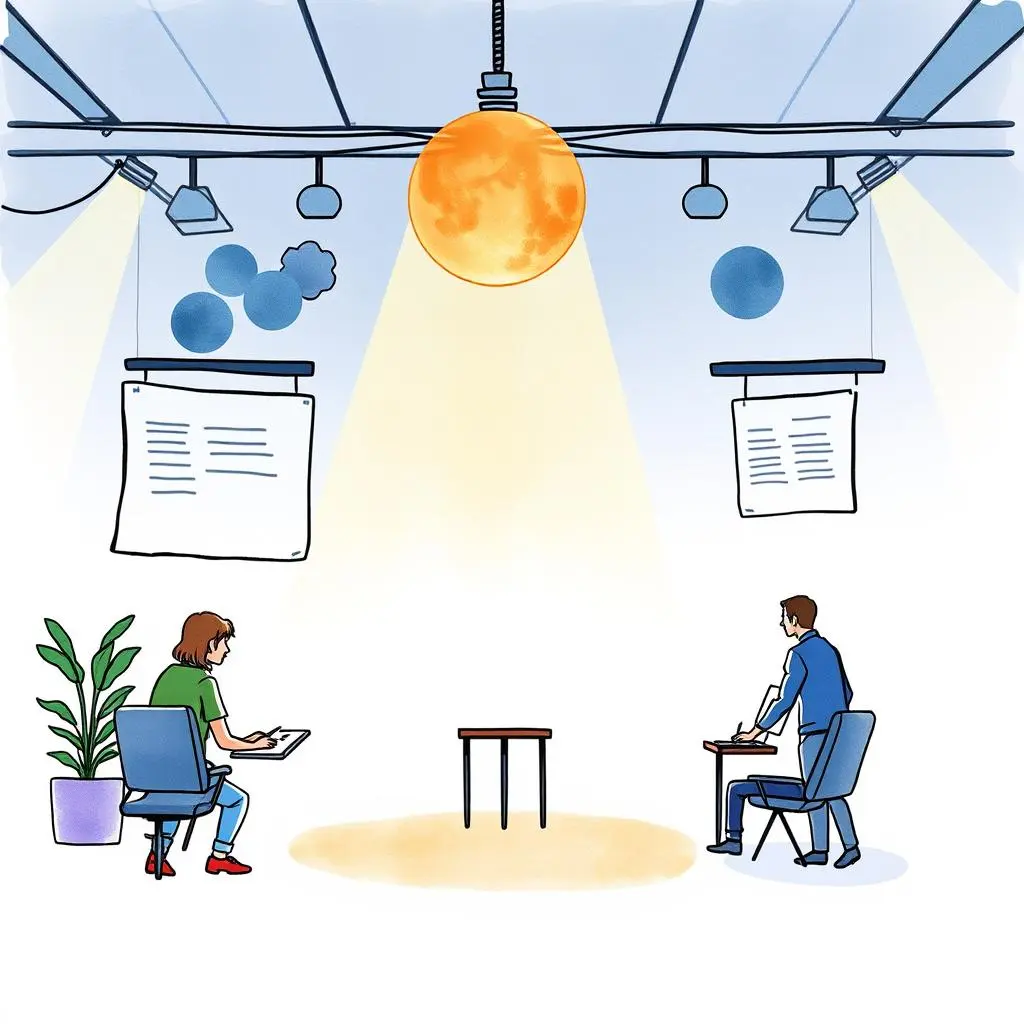 Audit summary generator: Produce concise summaries of audit outcomes 1 Audit team collaborating under focused lighting for summaries
