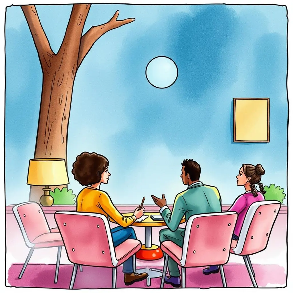 Motivation assessment tool: Identify key motivators for career discussions 1 Motivation Assessment Tool discussion among three professionals in a bright office setting.