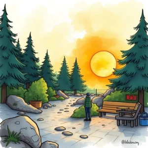 Person contemplating in a serene park at sunset, symbolizing performance insights.