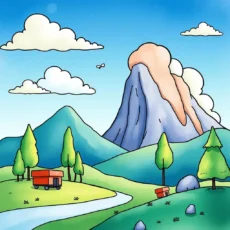 A serene landscape featuring mountains, trees, and a river, ideal for cloud service themes