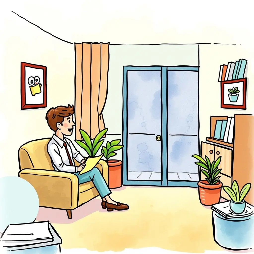 Relationship strengthener: Generate check-in messages to reinforce client bonds 1 Cozy office space with a man writing notes