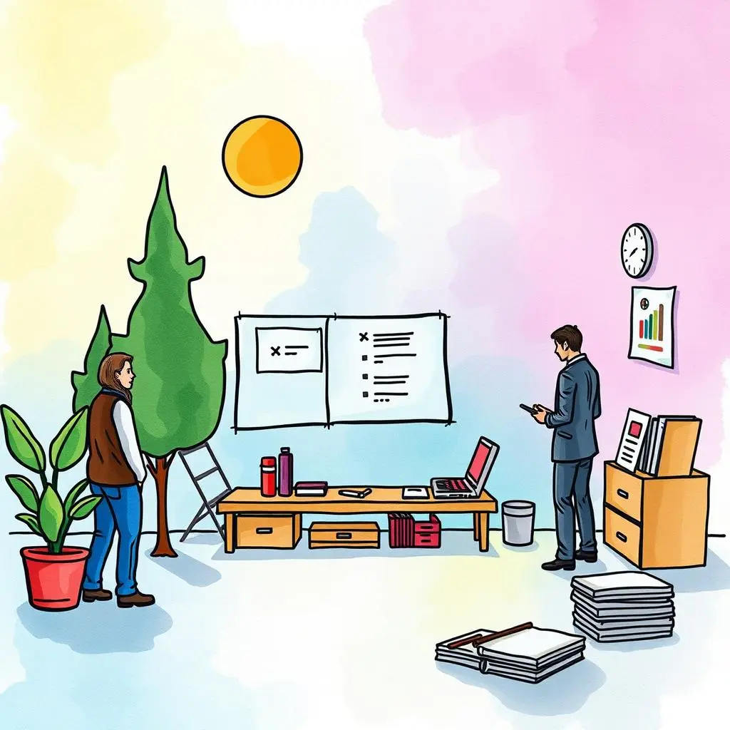Risk assessment summary: Summarize potential risks in financial decisions 1 Two professionals discussing risk assessment in an operational analysis workspace.