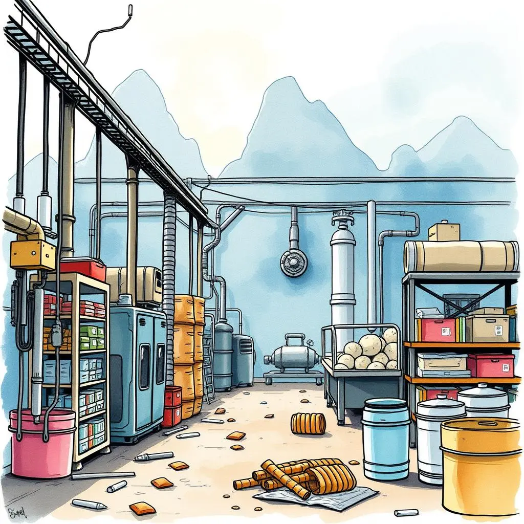 Data correlation mapper: Uncover relationships between production metrics 1 Operational facility showcasing production metrics and process optimization tools.