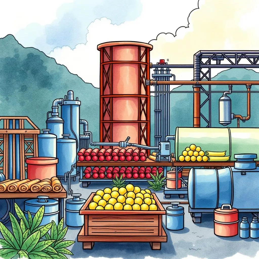 Yellow lemons and red apples stored in a production facility for data processing and insights generation.