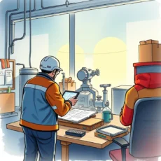 Engineers reviewing design feedback in a collaborative office setting.