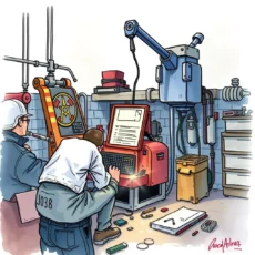 Engineers analyzing customer feedback data on a response generator tool.