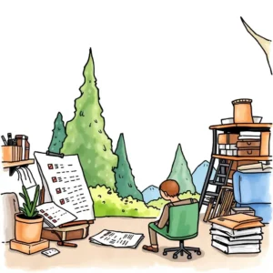 Final approval checklist generator: Produce checklists for thorough approval processes 6 A person contemplating a checklist in a creative workspace.