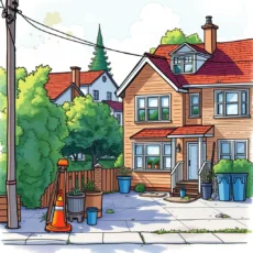 A well-maintained residential property with landscaping, ideal for risk assessment purposes for facilities management