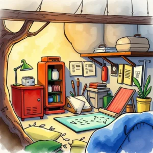 Cozy workshop with materials and tools for prototype development analysis.