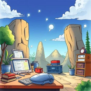 A serene workspace illustrates a digital text summarization tool for prototype development.