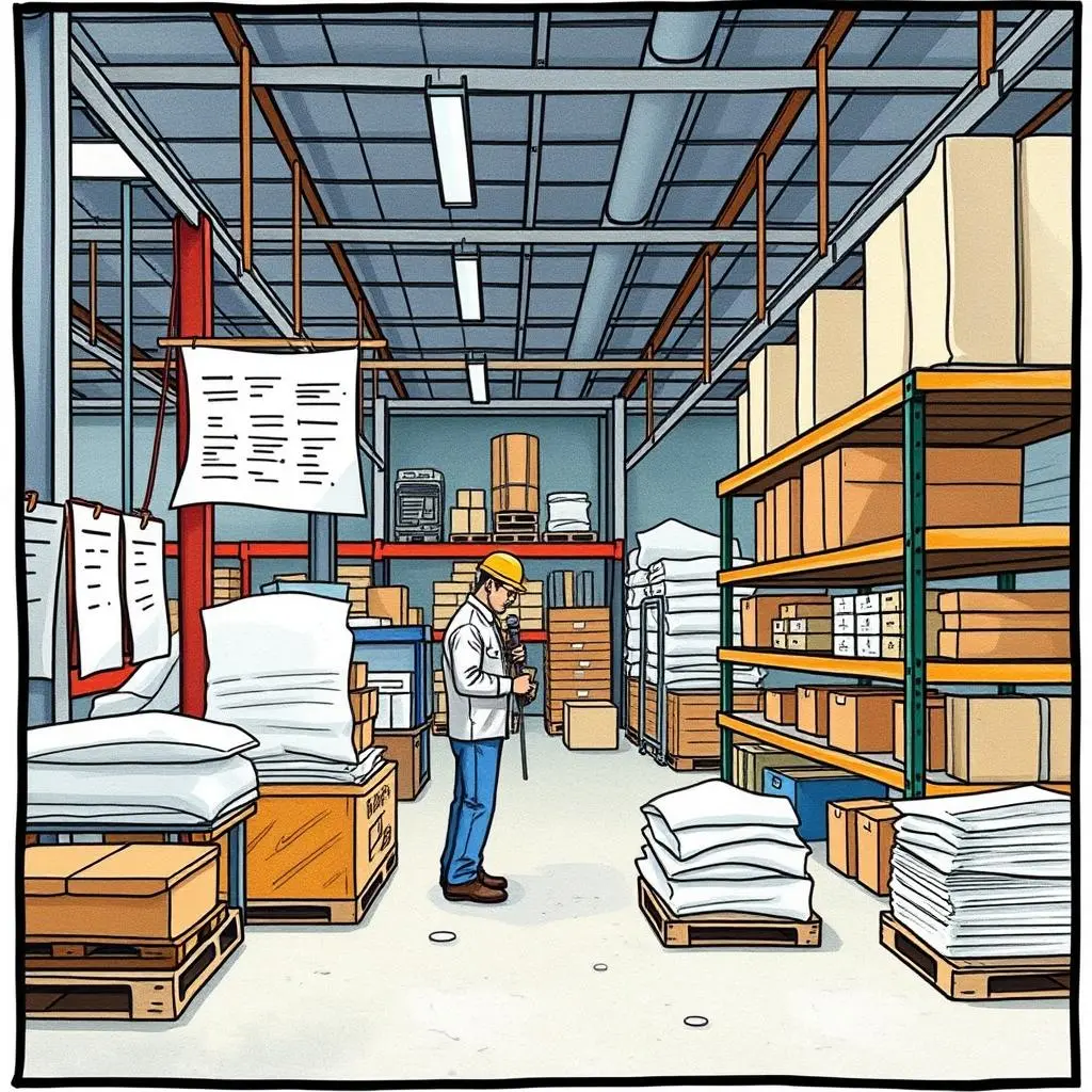 Customer needs identifier: Generate clear summaries of customer requests 1 A worker in a warehouse inspects inventory for a customer needs identifier tool.