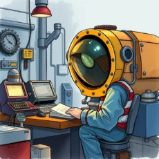 Engineer evaluating component performance in a laboratory setting.