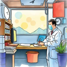 Quality control specialist reviewing sops in a manufacturing workspace.