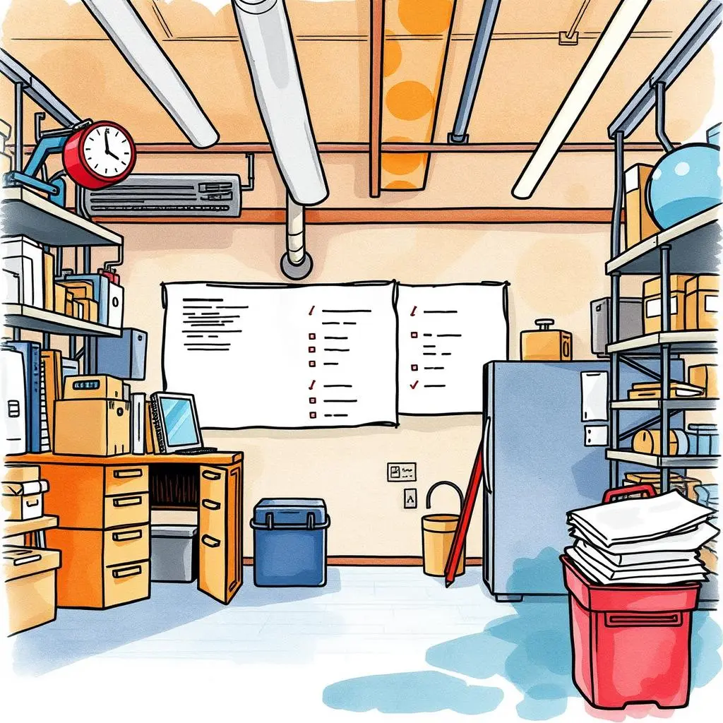 Sop revision tracker: Monitor changes in standard operating procedures efficiently 1 A well-organized workspace showcasing SOP revision tracking tools in a manufacturing environment